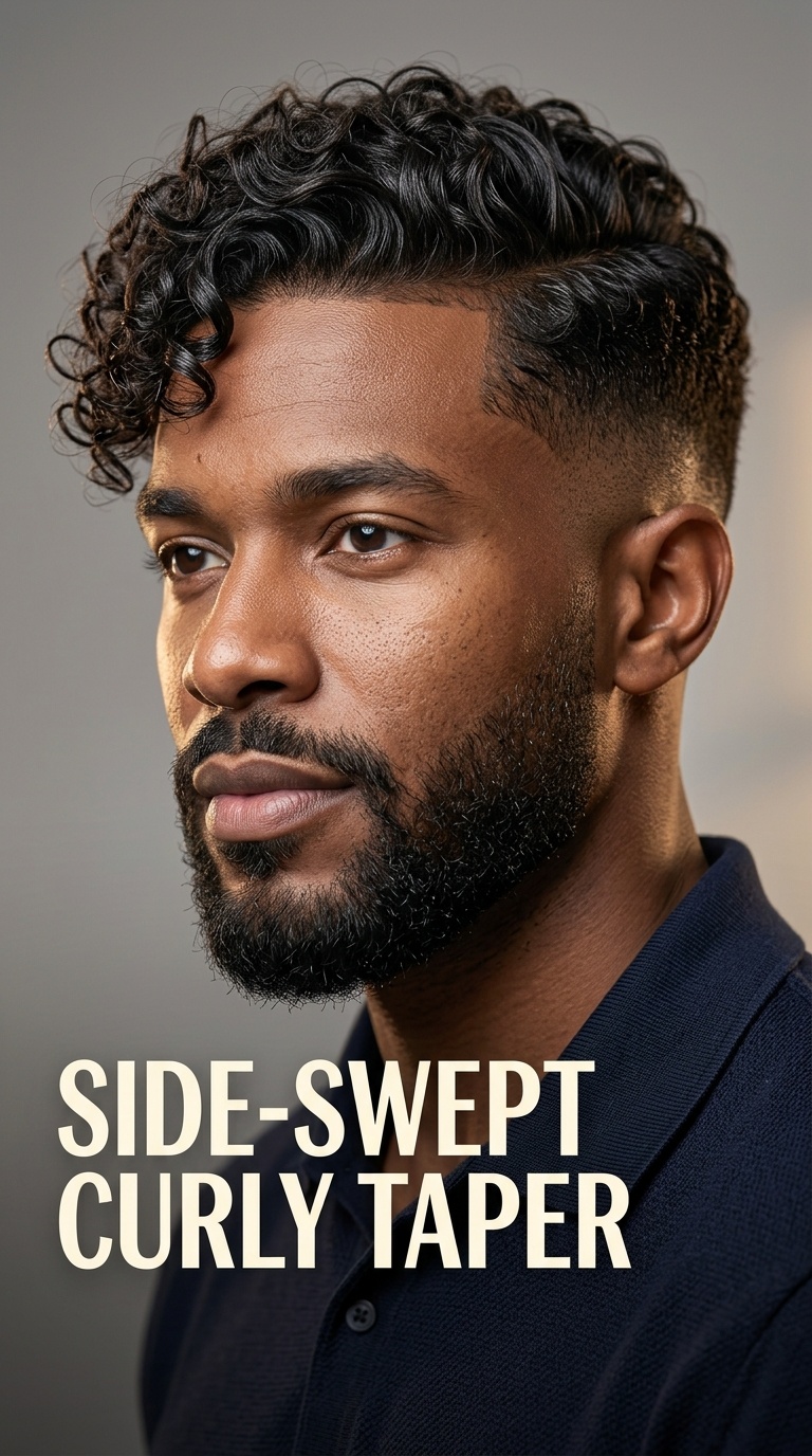Side-Swept Curly Taper