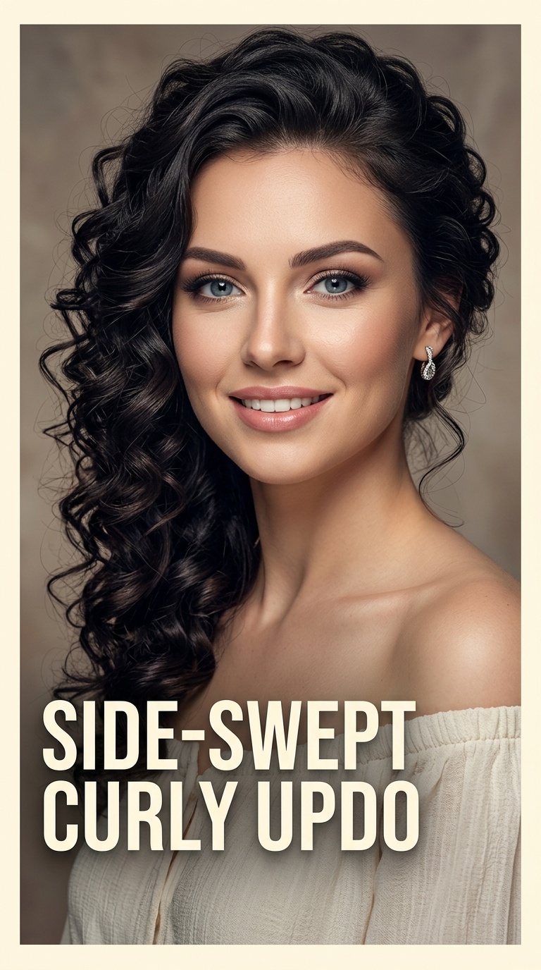 Side-Swept Curly Updo
