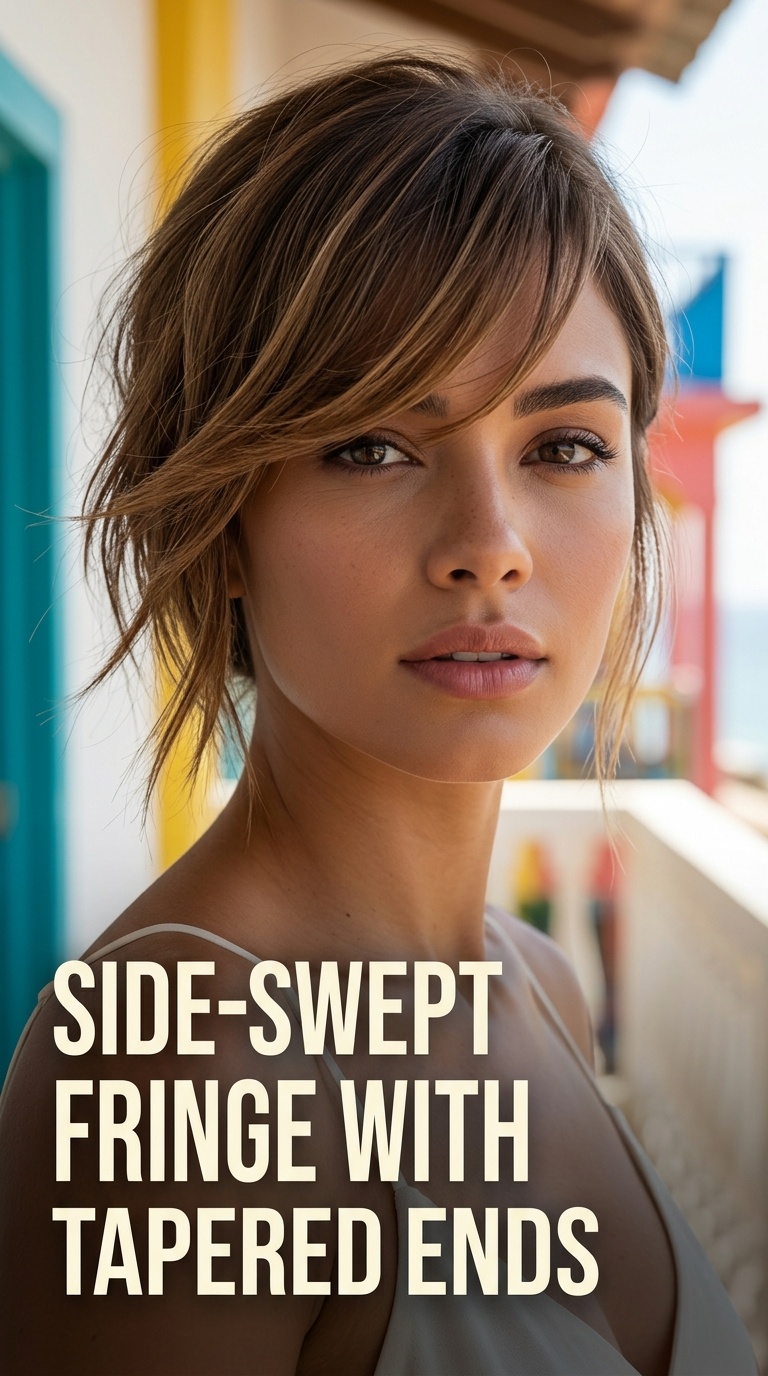 Side-Swept Fringe with Tapered Ends