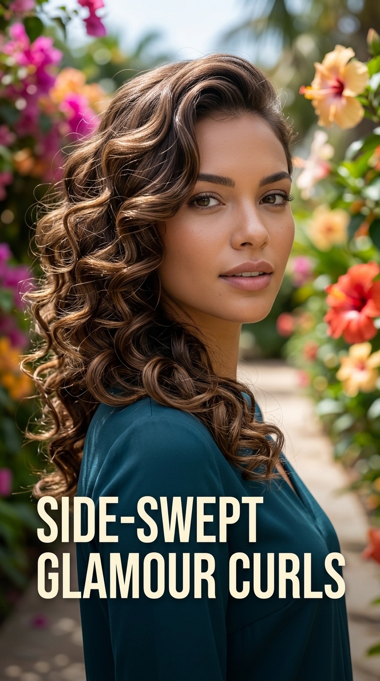 Side-Swept Glamour Curls