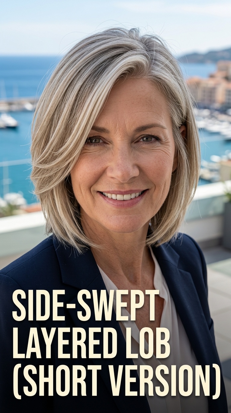 Side-Swept Layered Lob (Short Version)