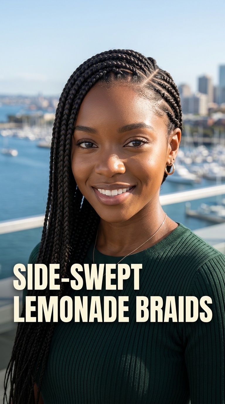 Side-Swept Lemonade Braids