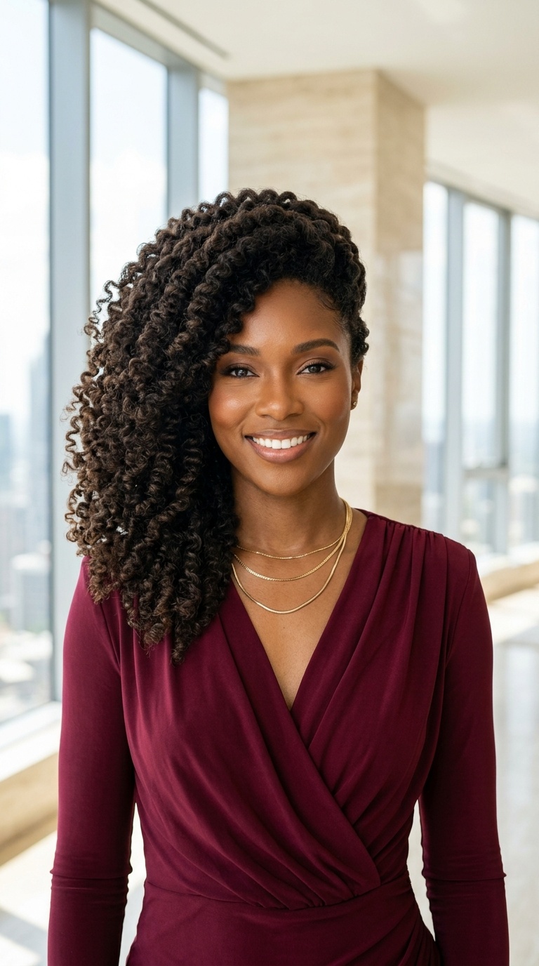 Side Swept Natural Hairstyles