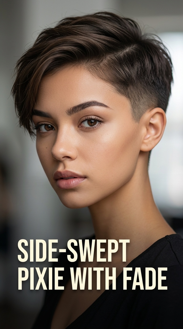 Side-Swept Pixie with Fade