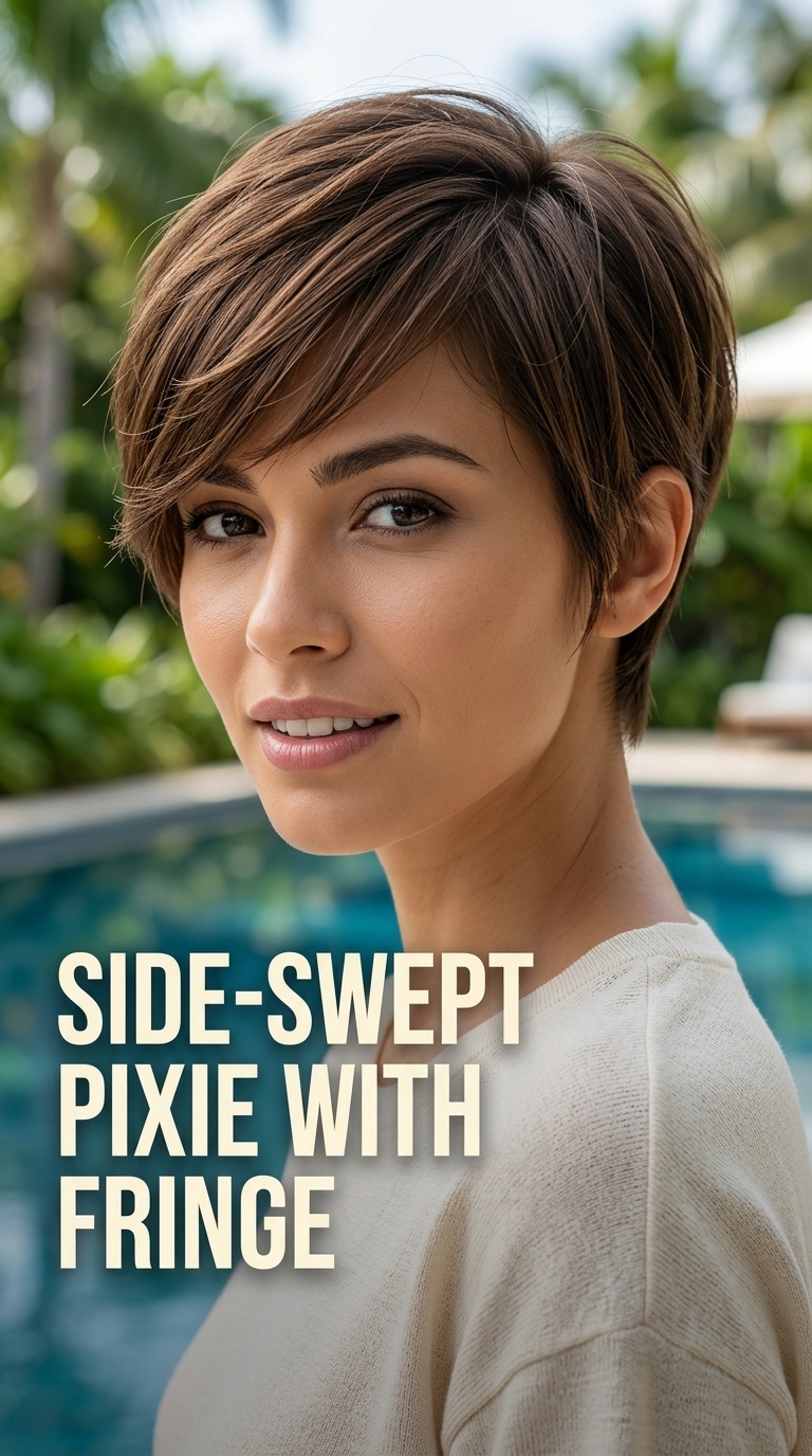 Side-Swept Pixie with Long Fringe