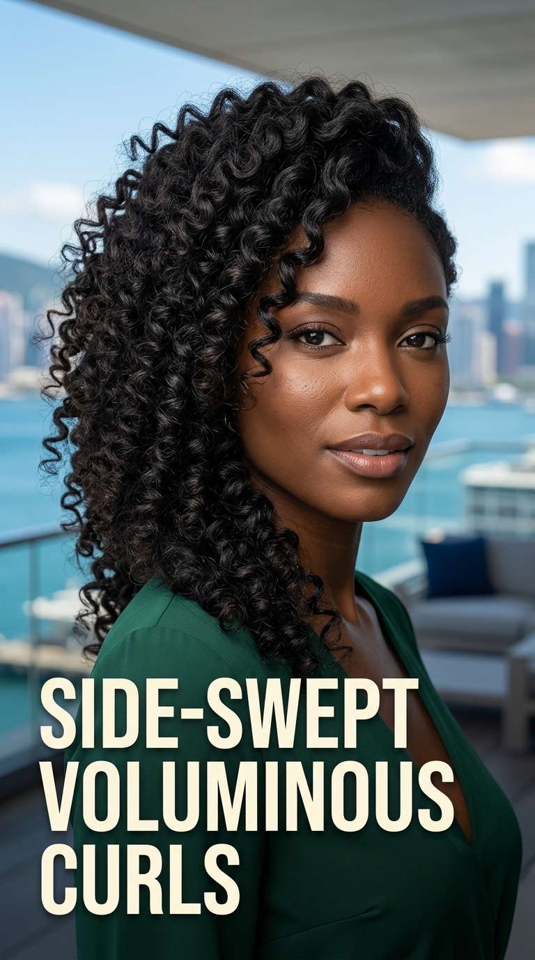 Side-Swept Voluminous Curls