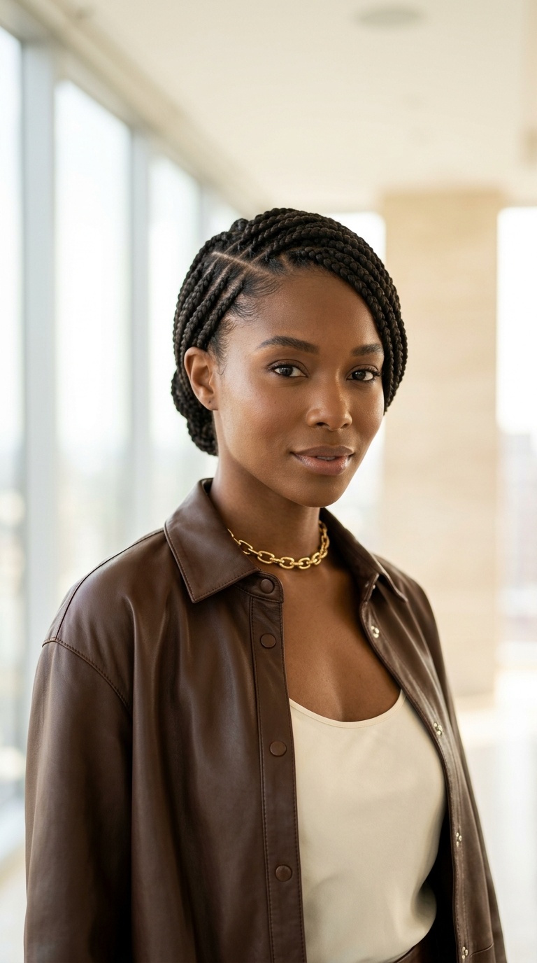 Simple Side Braided Natural Hair