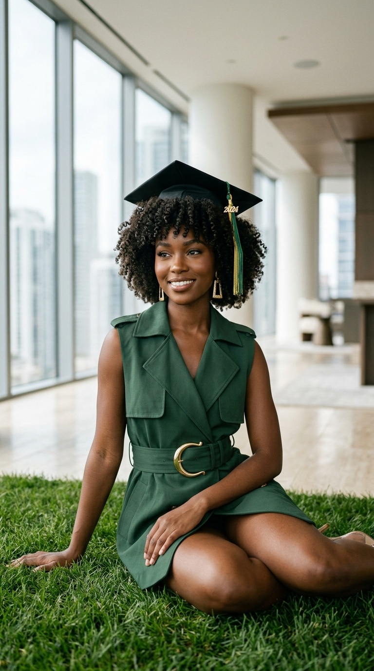 Sitting On Grass Graduation Pose