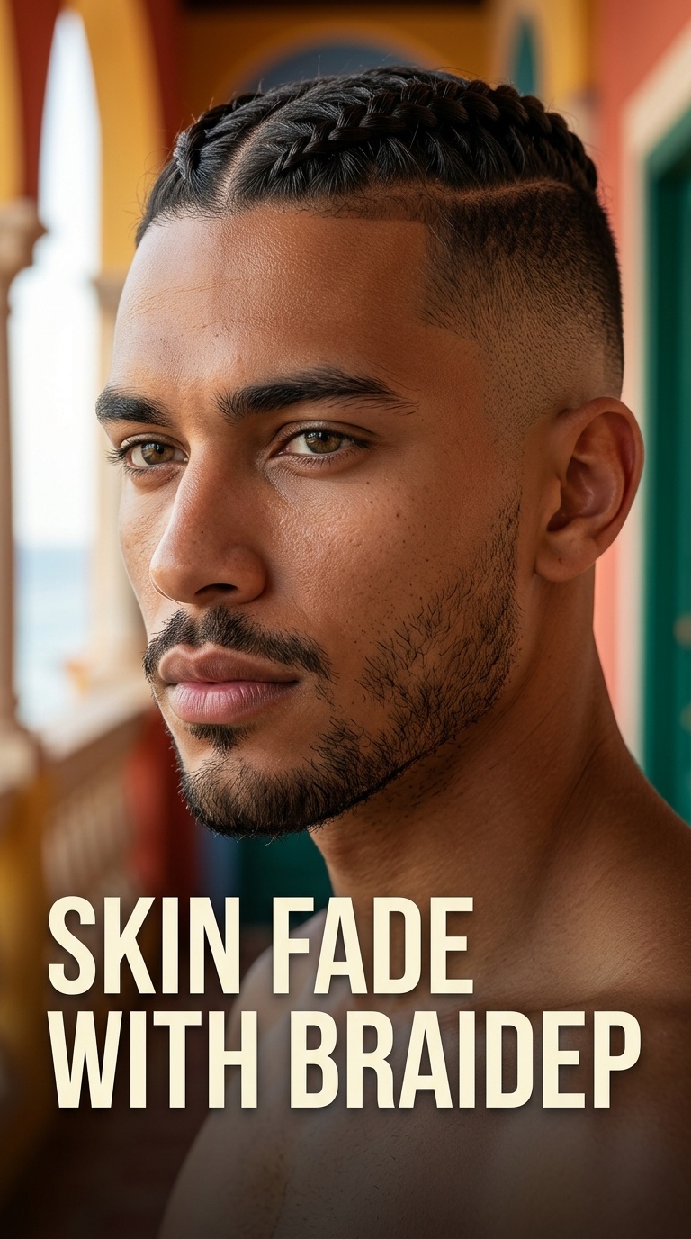 Skin Fade with Braided Top