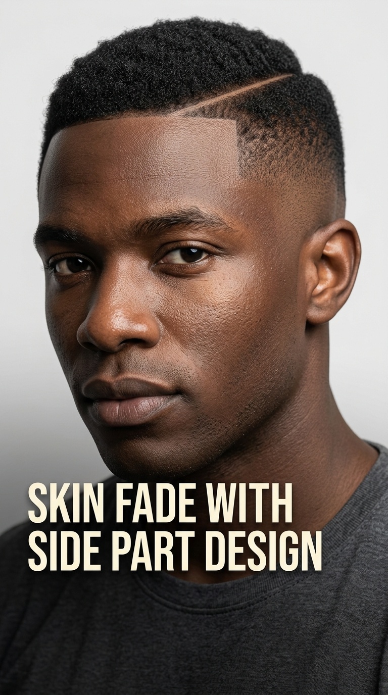 Skin Fade with Side Part Design