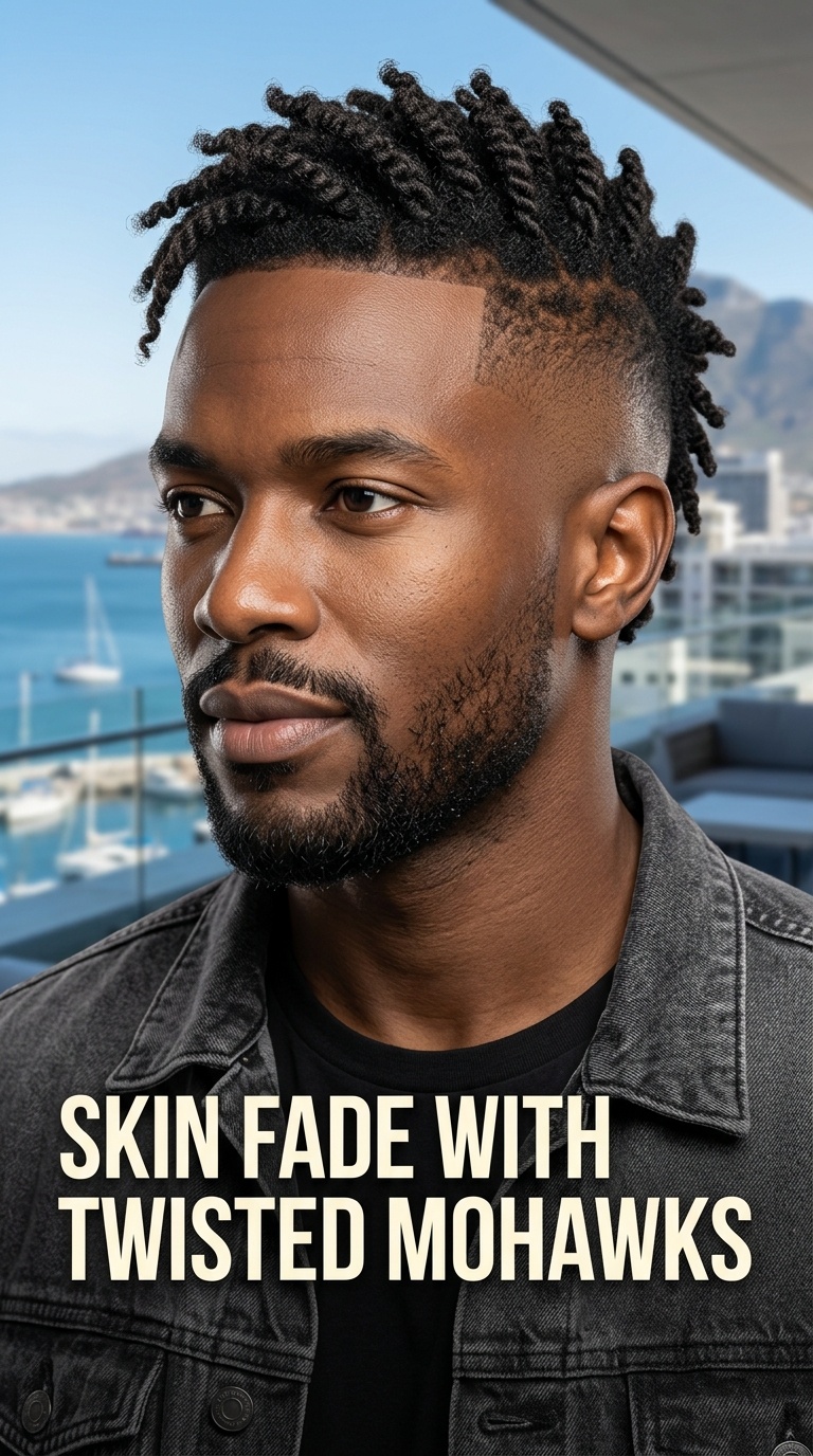 Skin Fade with Twisted Mohawks