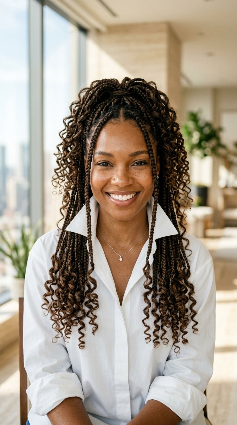 Skinnier French Curl Braids Styles