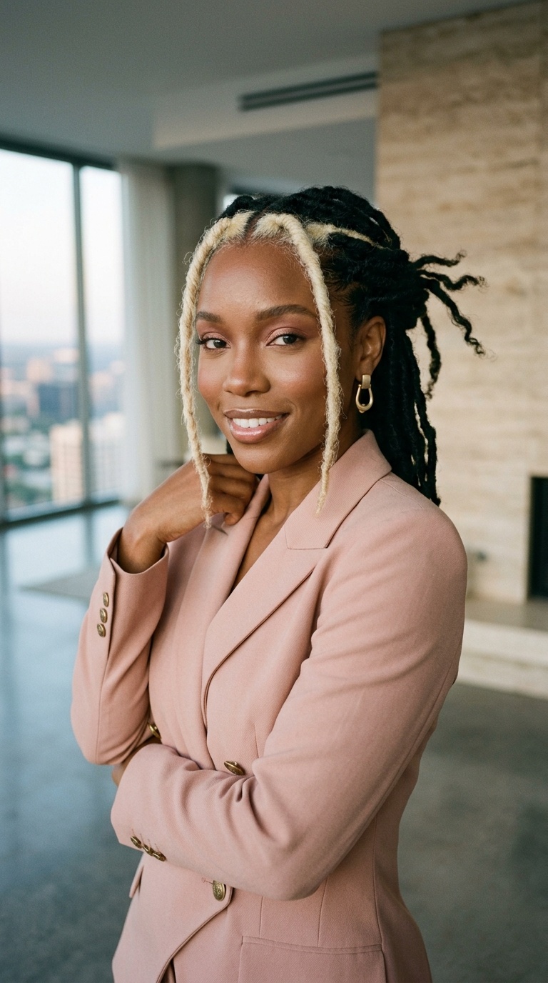 Skunk Stripe Locs Black Women