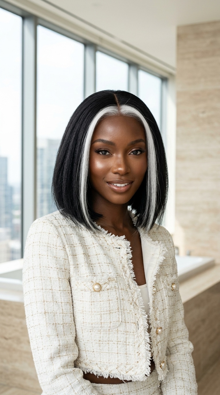 Skunk Stripe Wig Color