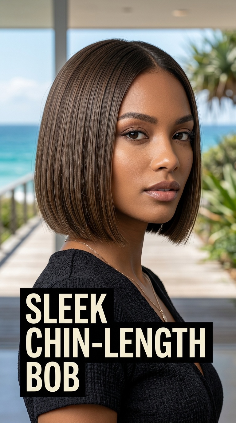 Sleek Chin-Length Bob
