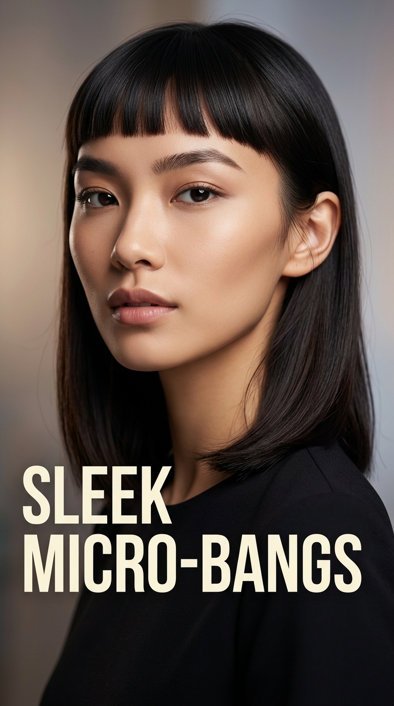 Sleek Micro-Bangs