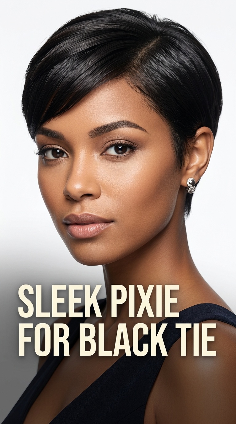 Sleek Pixie for Black Tie