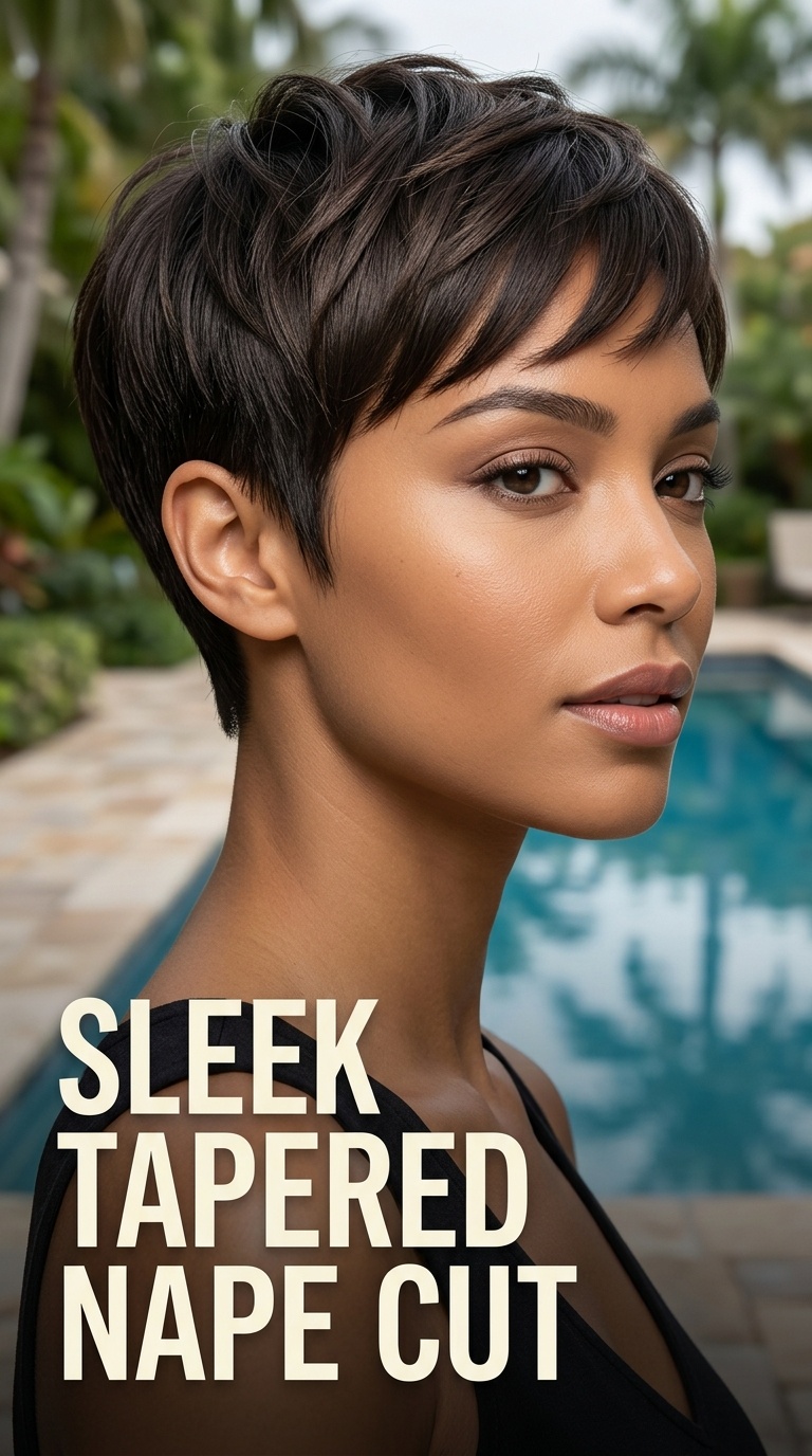 Sleek Tapered Nape Cut