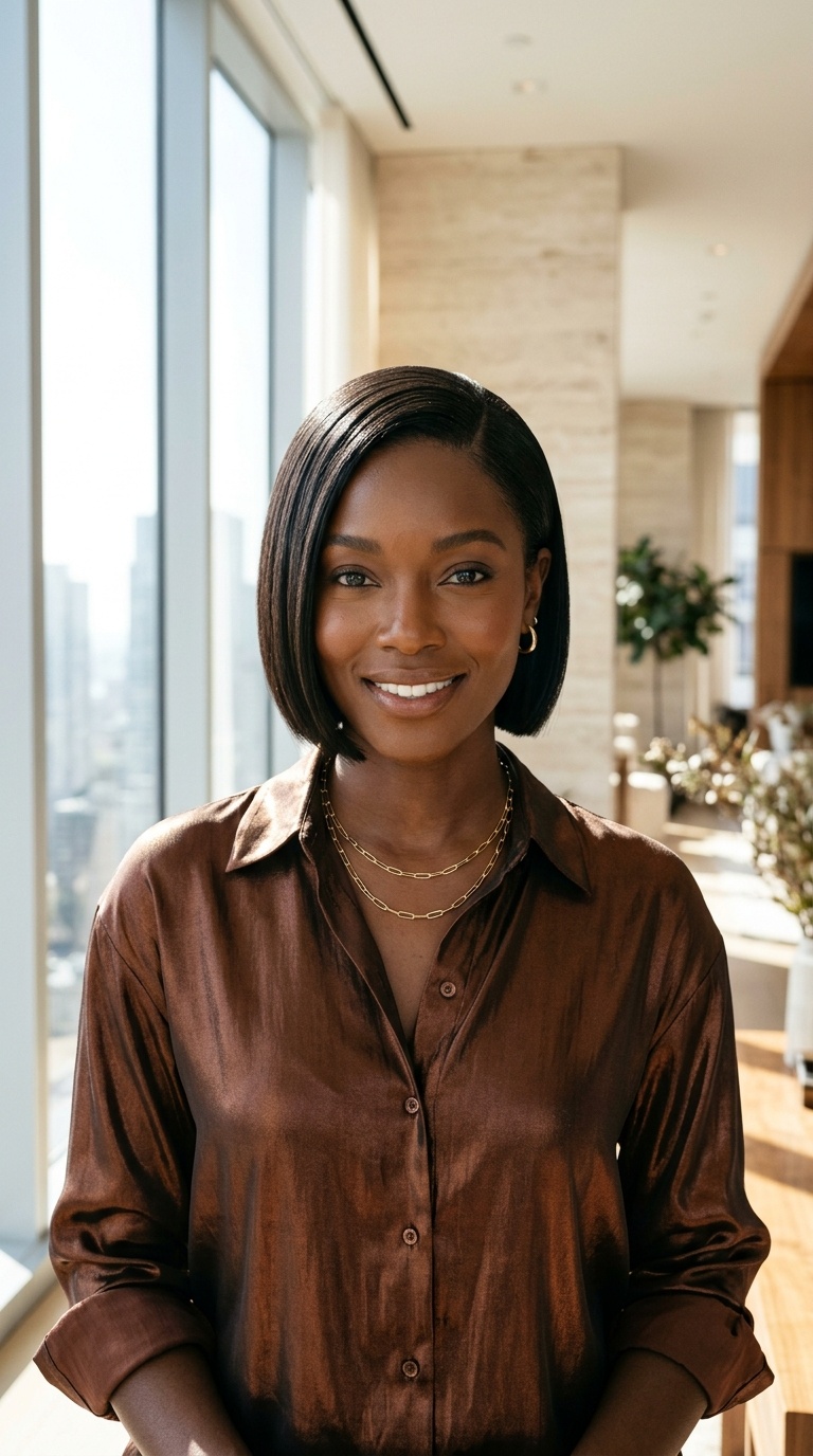 Sleek Wrap Style Short Straight Hair