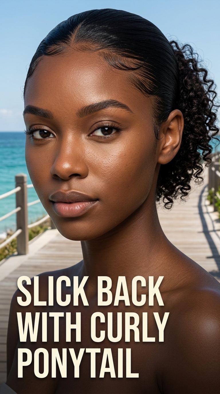 Slick Back with Curly Ponytail
