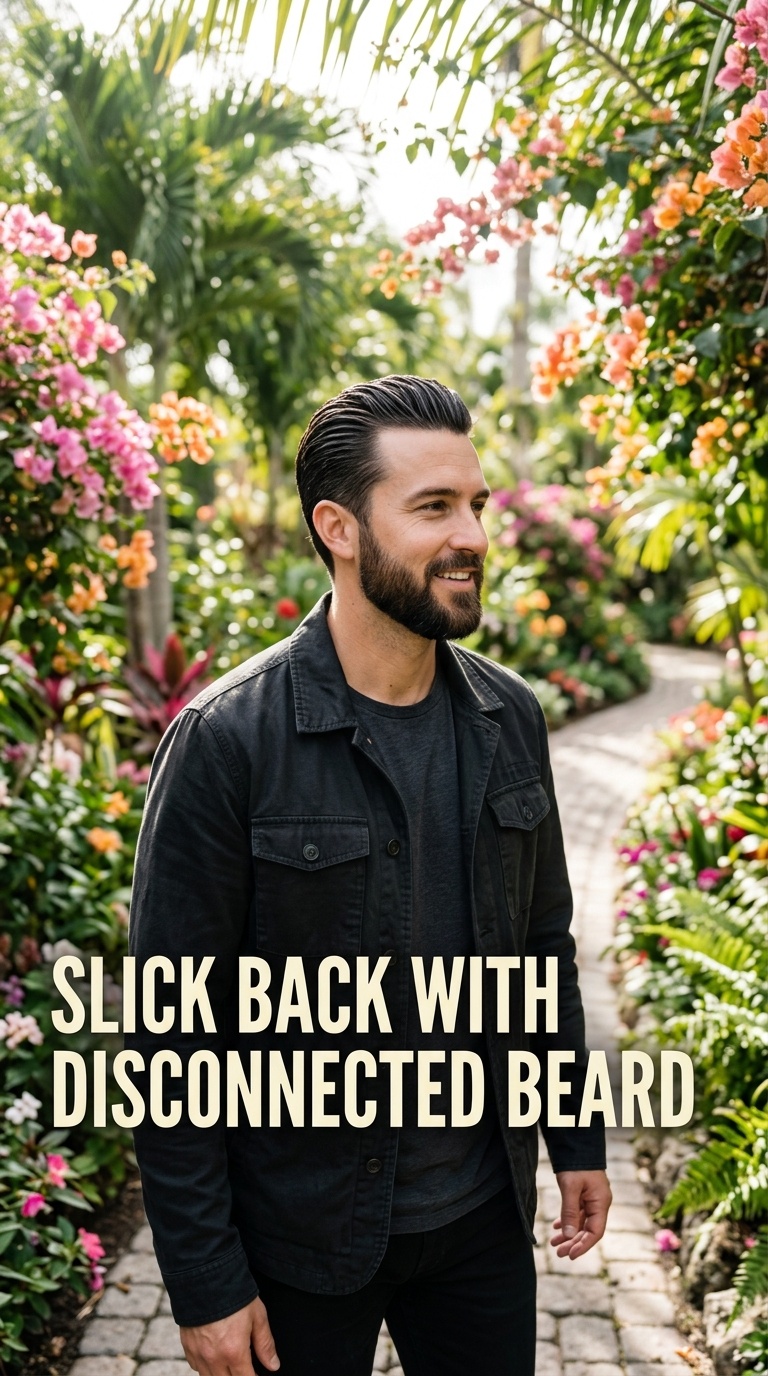 Slick Back with Disconnected Beard