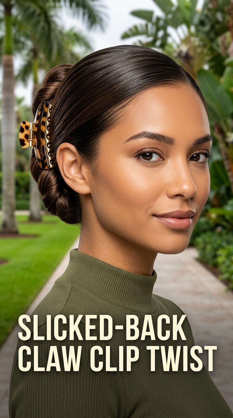 Slicked-Back Claw Clip Twist