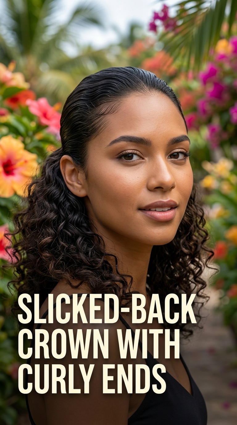 Slicked-Back Crown with Curly Ends