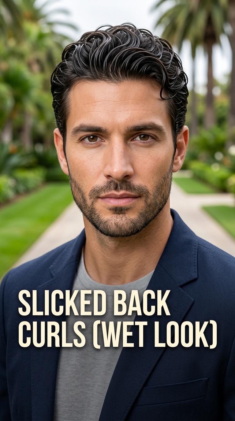 Slicked Back Curls (Wet Look)