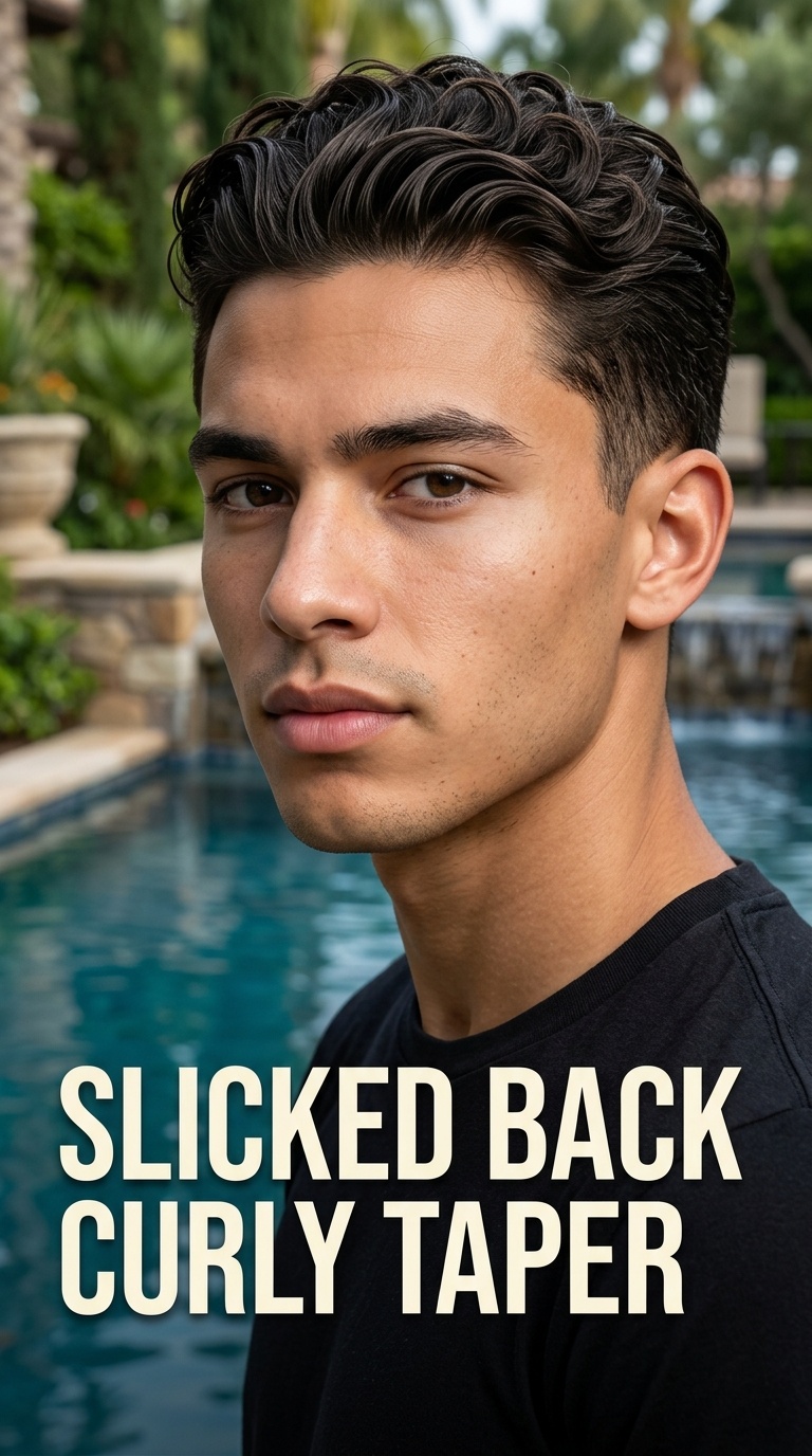 Slicked Back Curly Taper