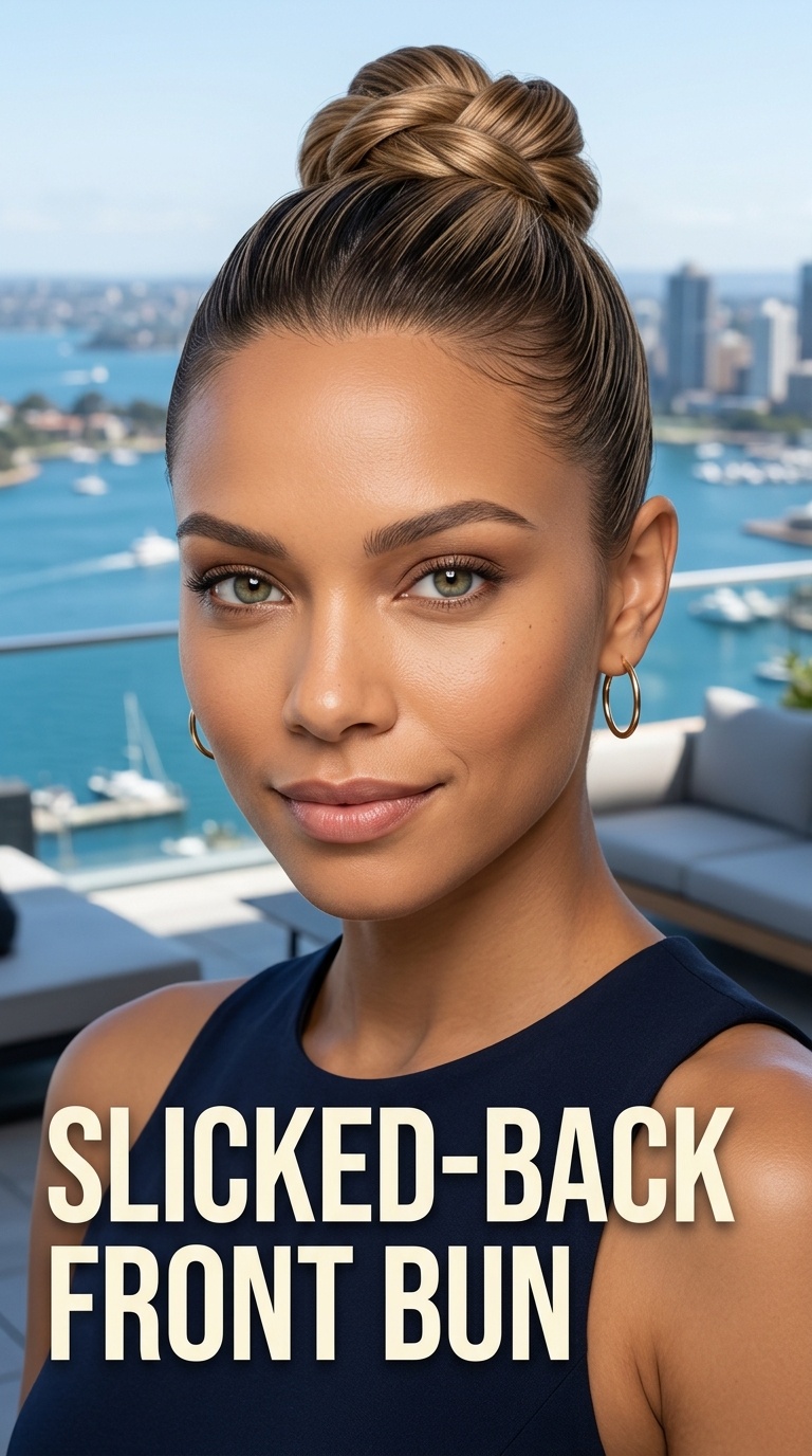 Slicked-Back Front Bun