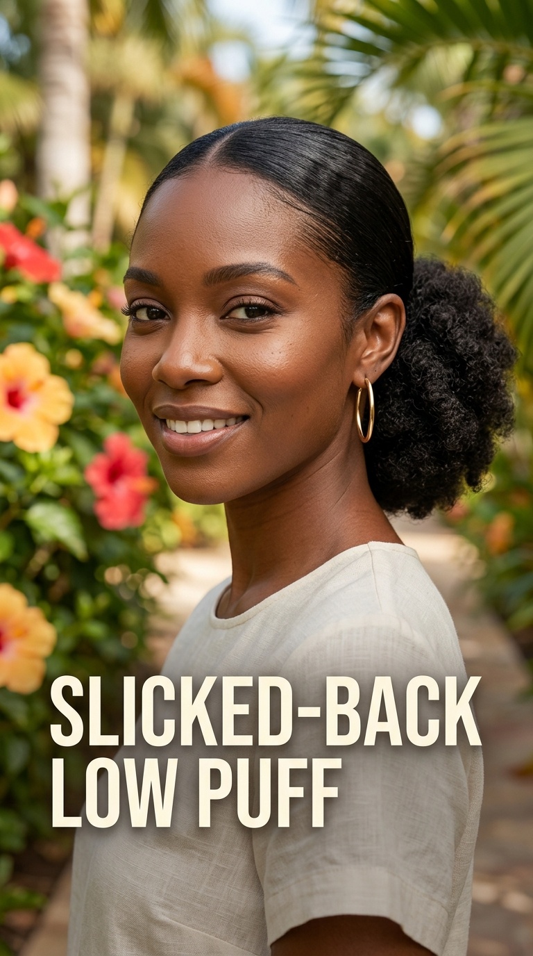 Slicked-Back Low Puff