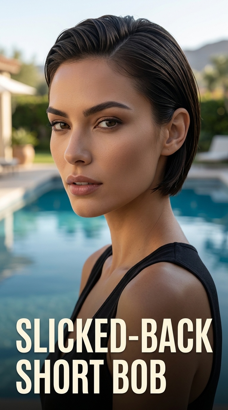 Slicked-Back Short Bob