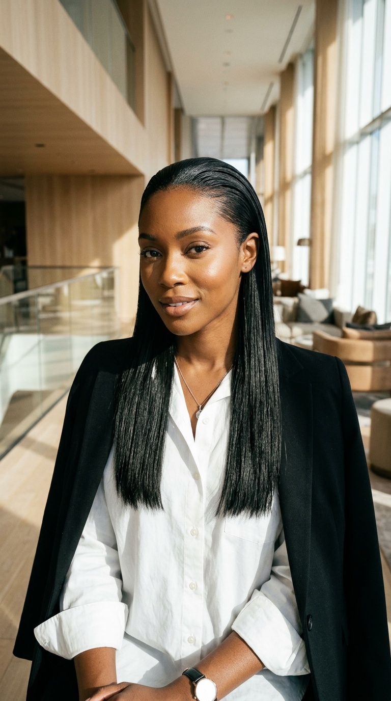 Slicked Back Straight Hairstyles