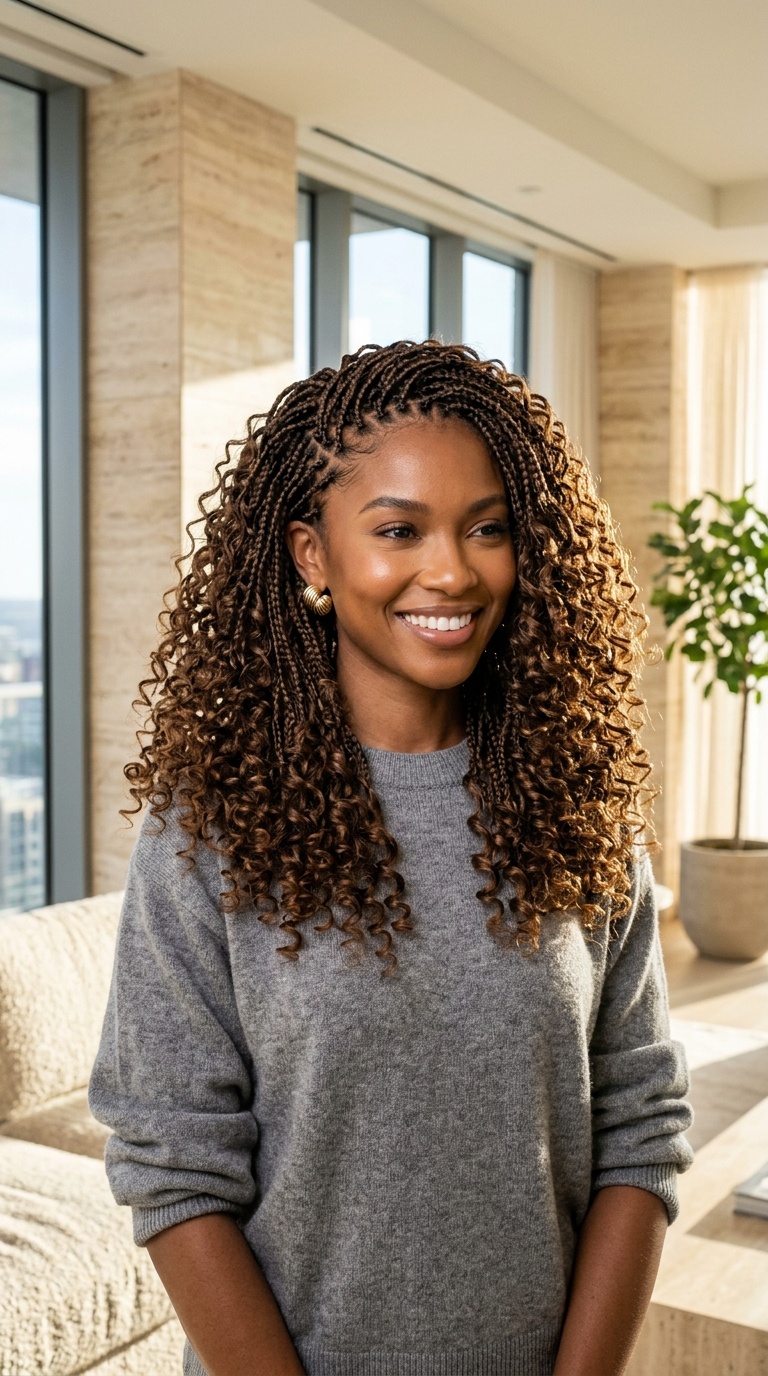 Small French Curl Braids Styles