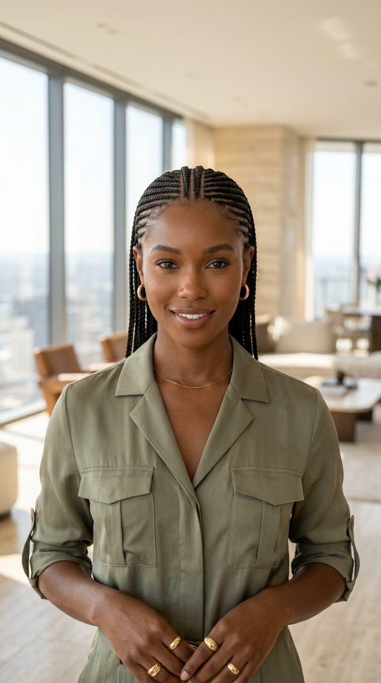 Small Straight Back Braids