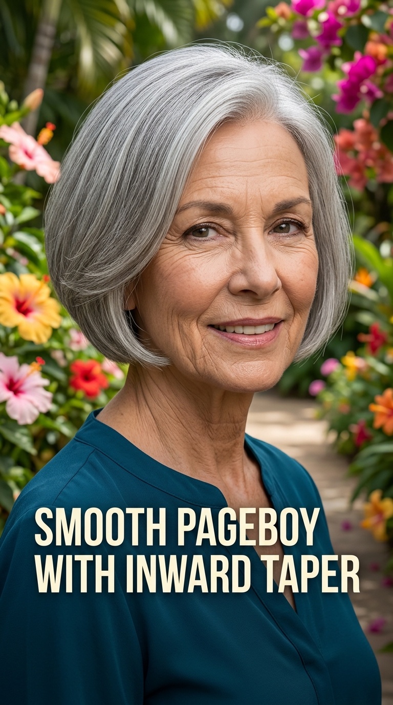Smooth Pageboy with Inward Taper