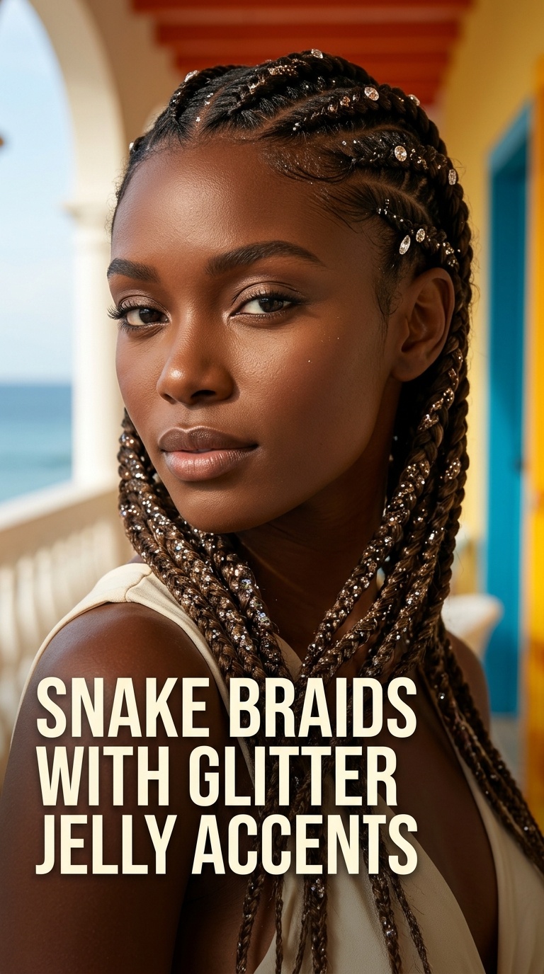 Snake Braids with Glitter Jelly Accents