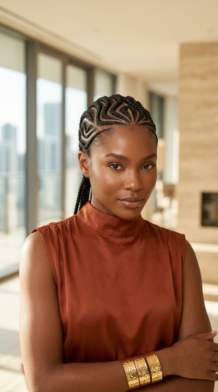 Snake Pattern Cornrow Braids