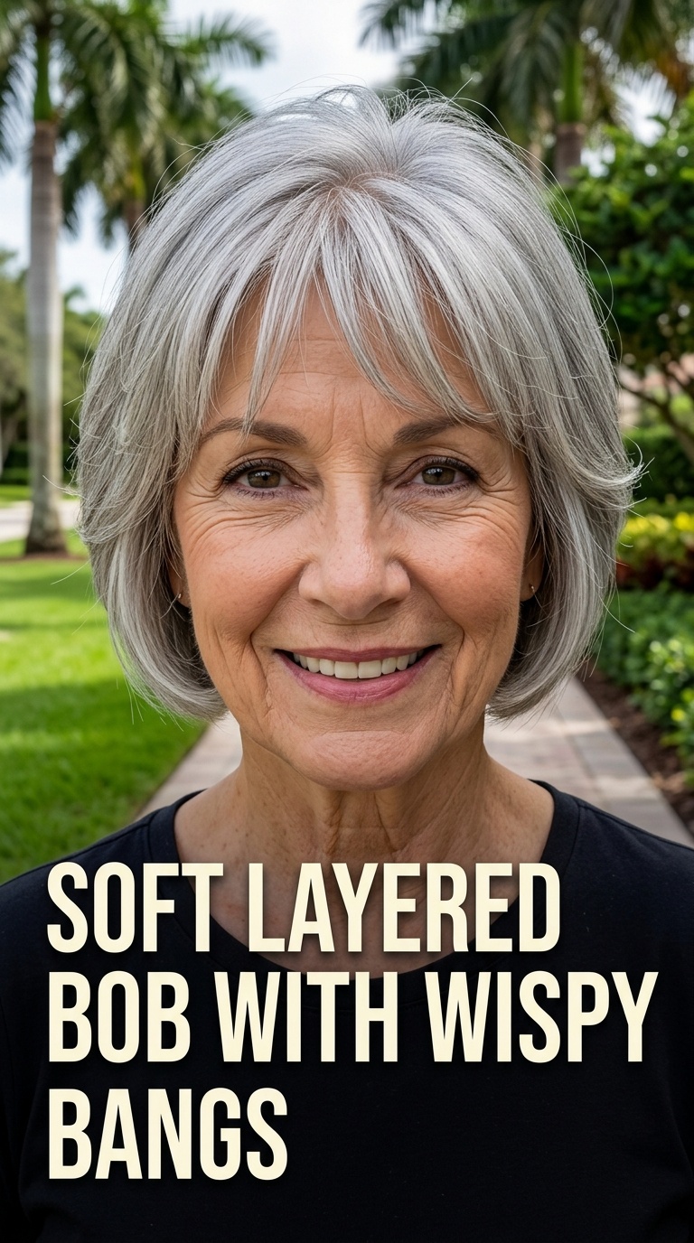 Soft Layered Bob with Wispy Bangs