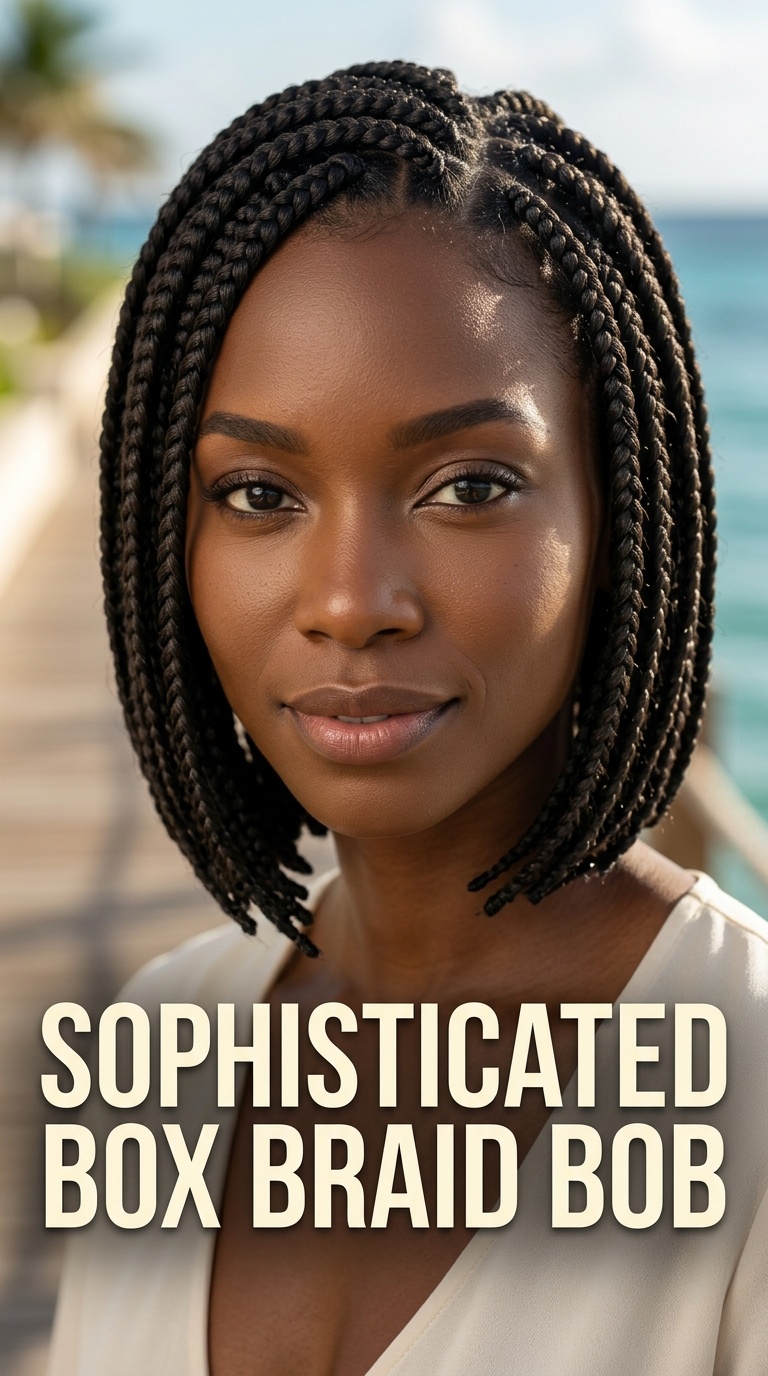 Sophisticated Box Braid Bob