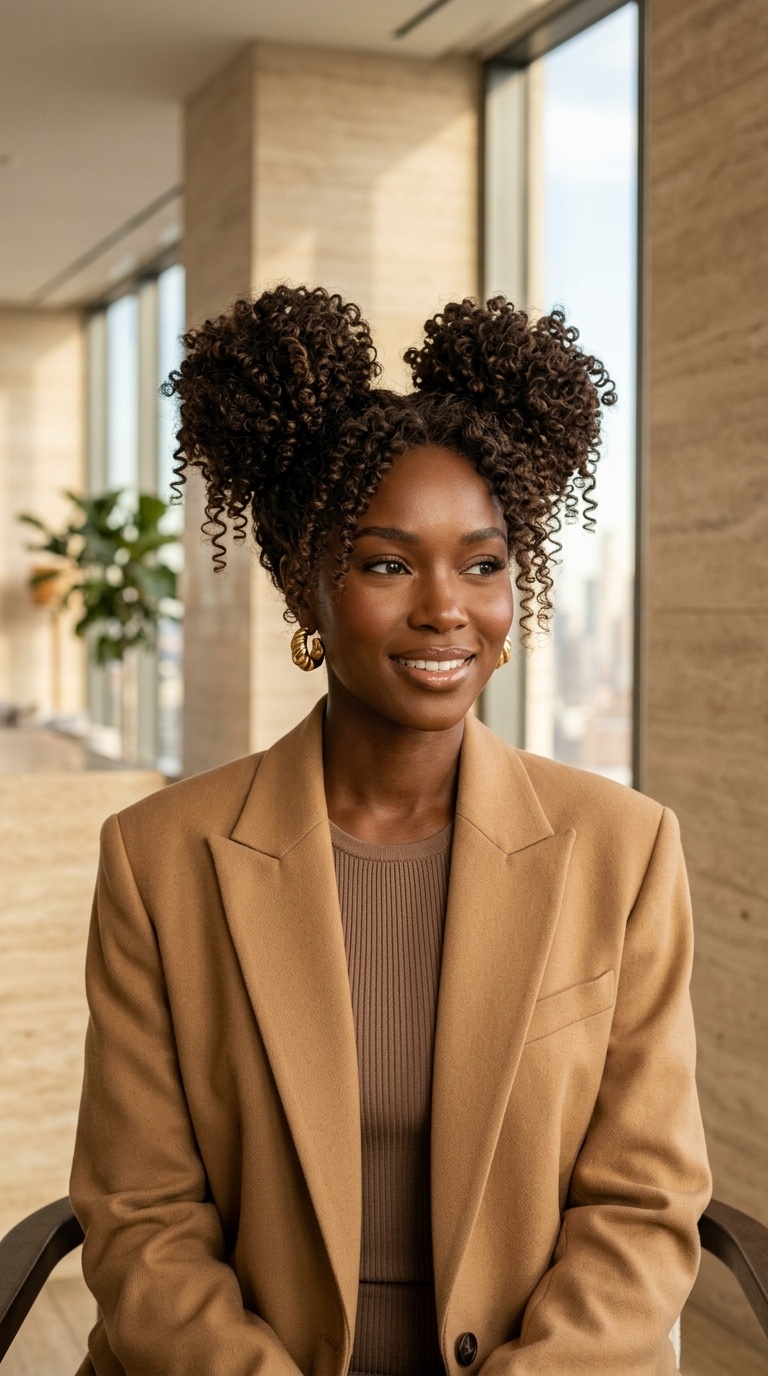 Space Bun Curly Wig Styles
