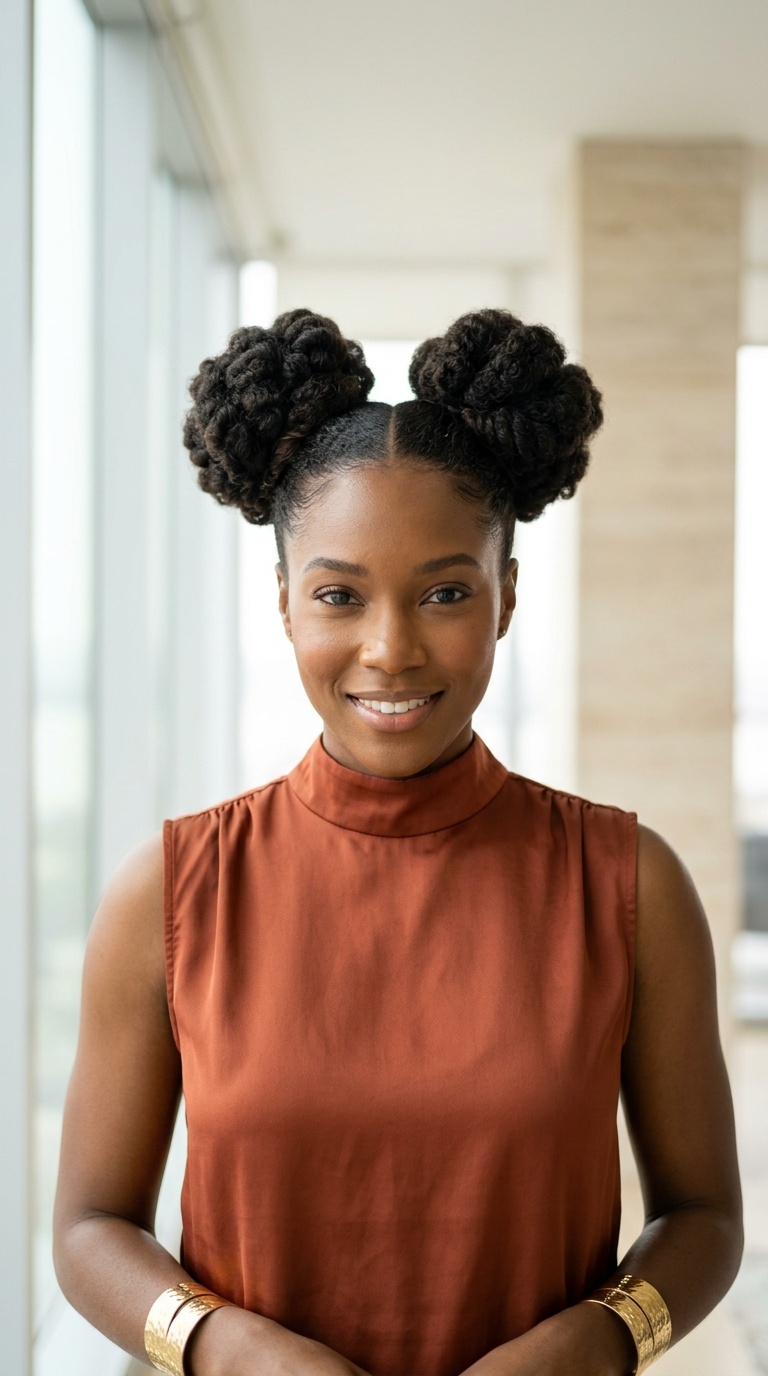 Space Buns For Natural Hair