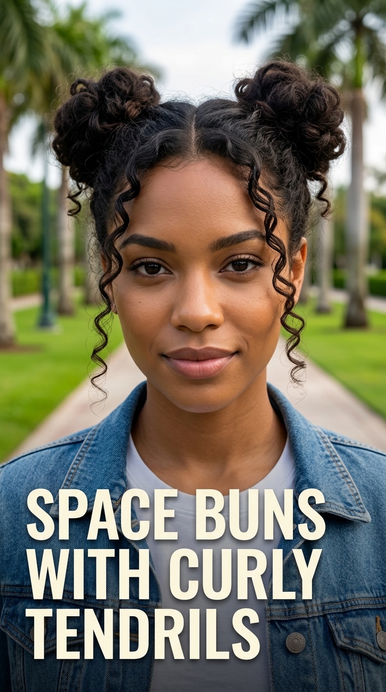 Space Buns with Curly Tendrils