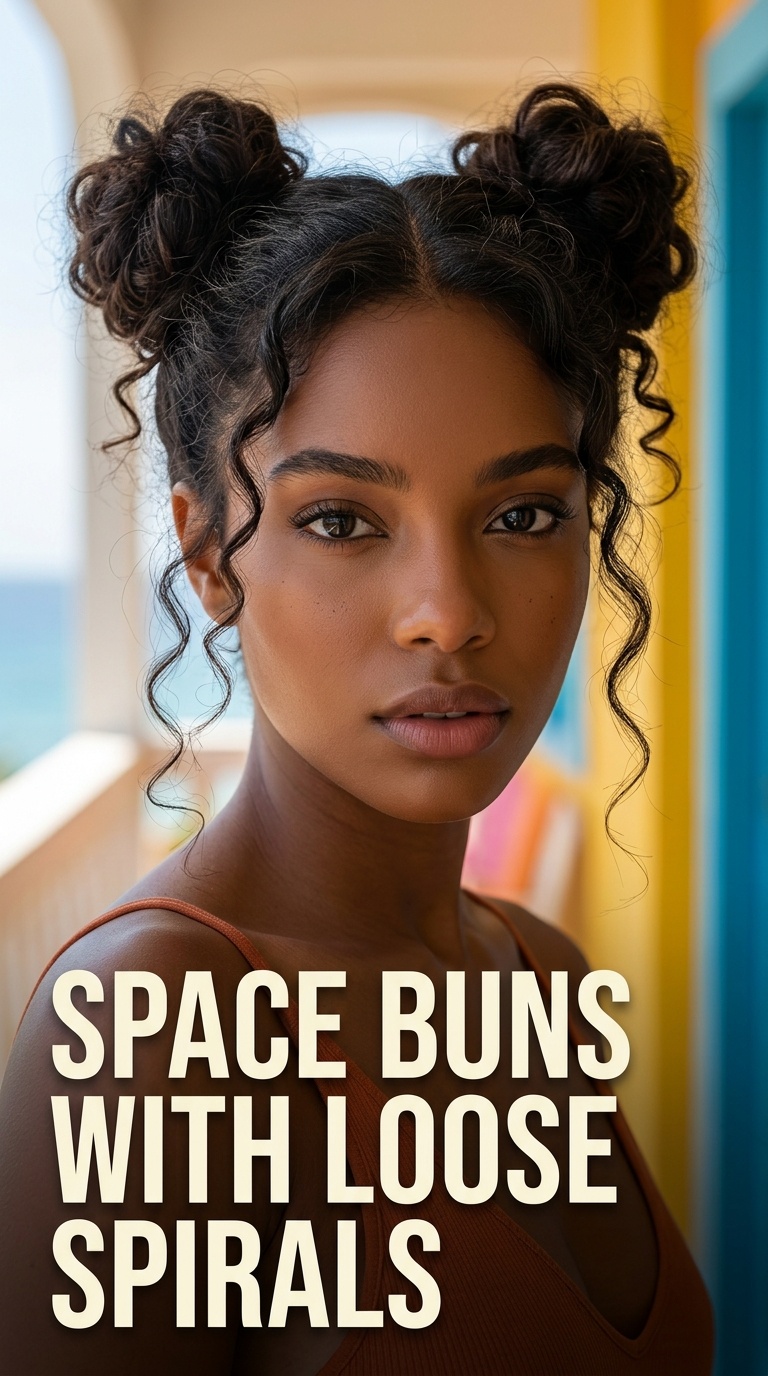 Space Buns with Loose Spirals