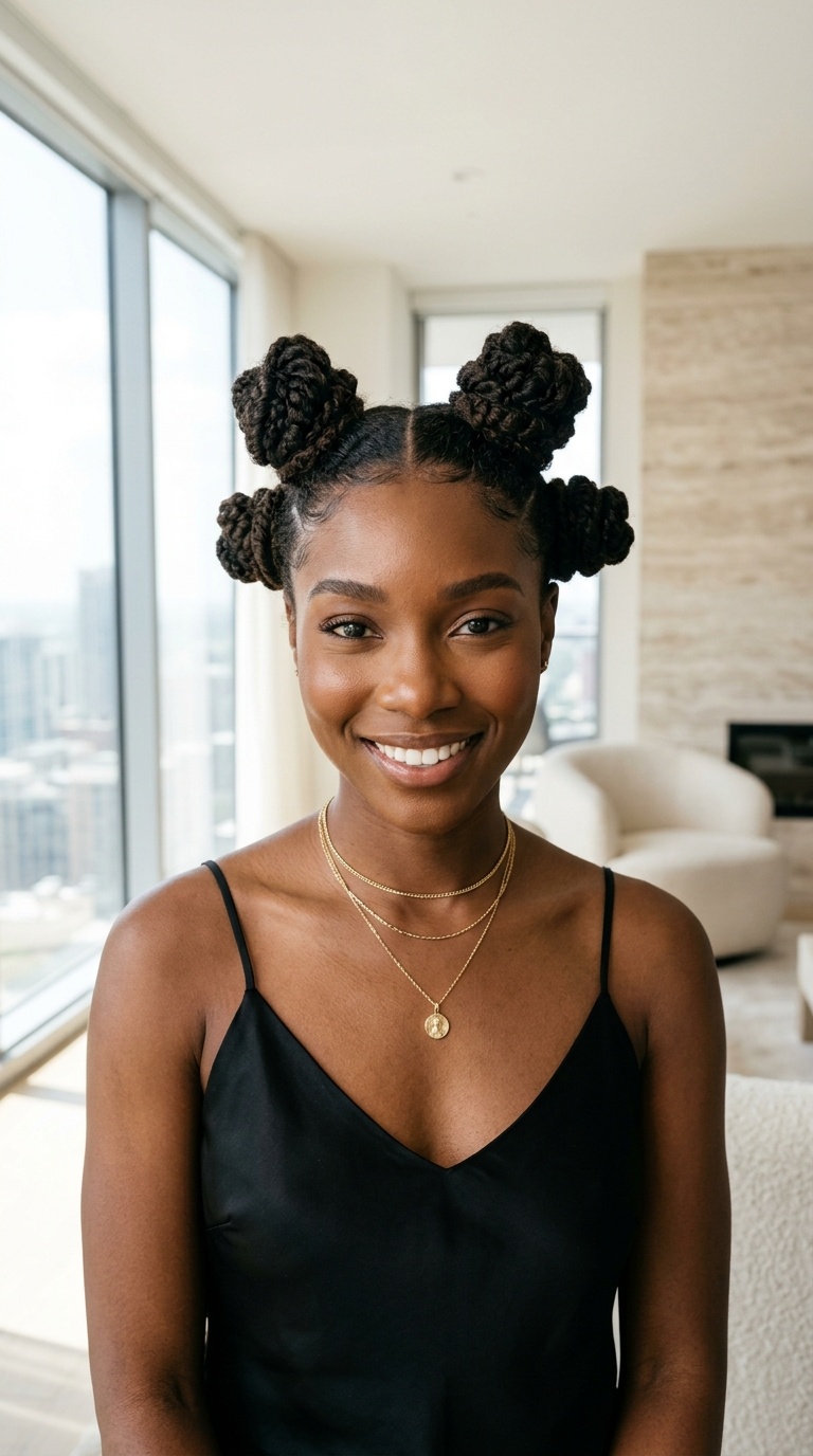 Space Knots Natural Hairstyle