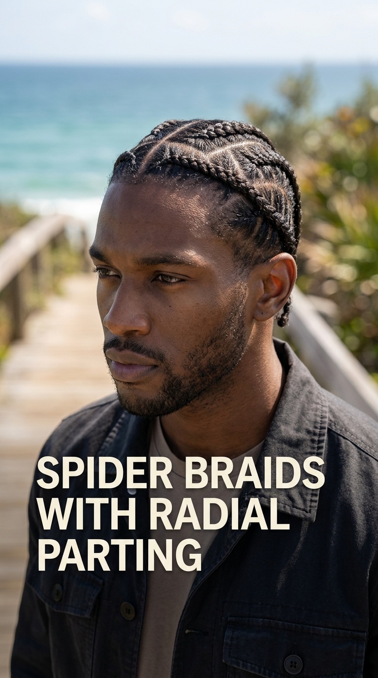 Spider Braids with Radial Parting