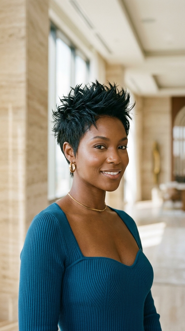 Spiked Pixie Cut Black Women 90s