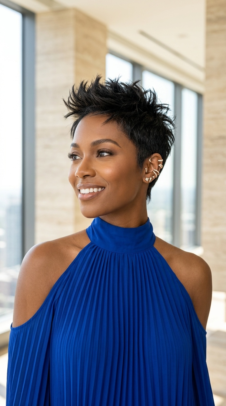 Spiky Pixie Hairstyles Black Women