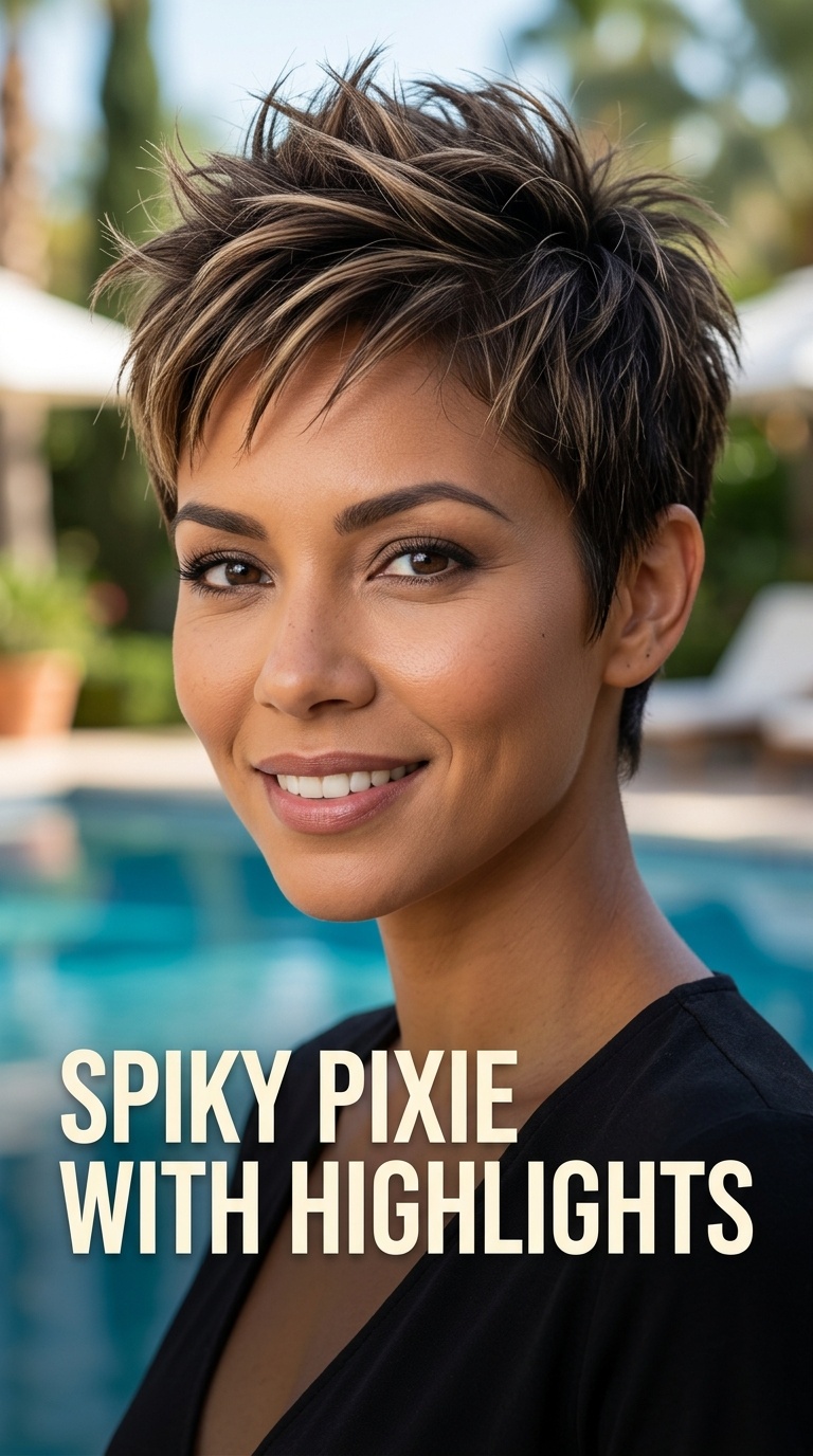 Spiky Pixie with Highlights