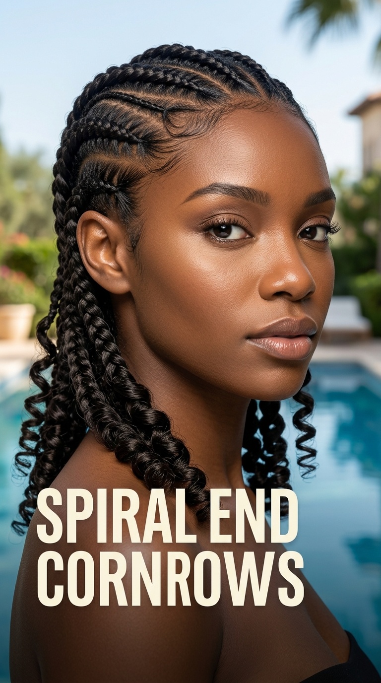 Spiral End Cornrows